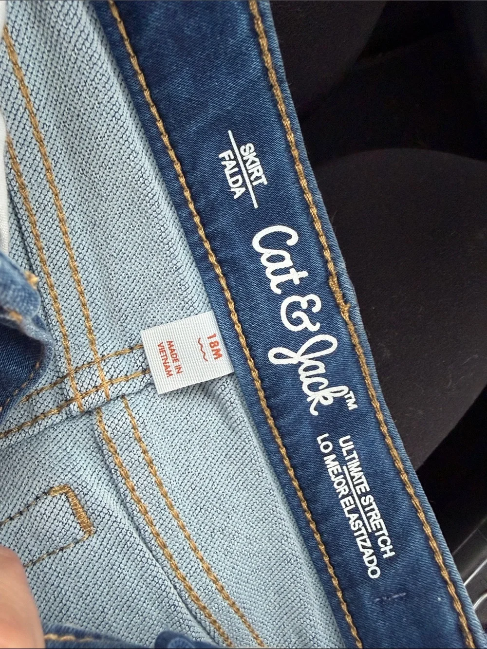 Cat & Jack Blue Denim Button-Front Mini Skirt